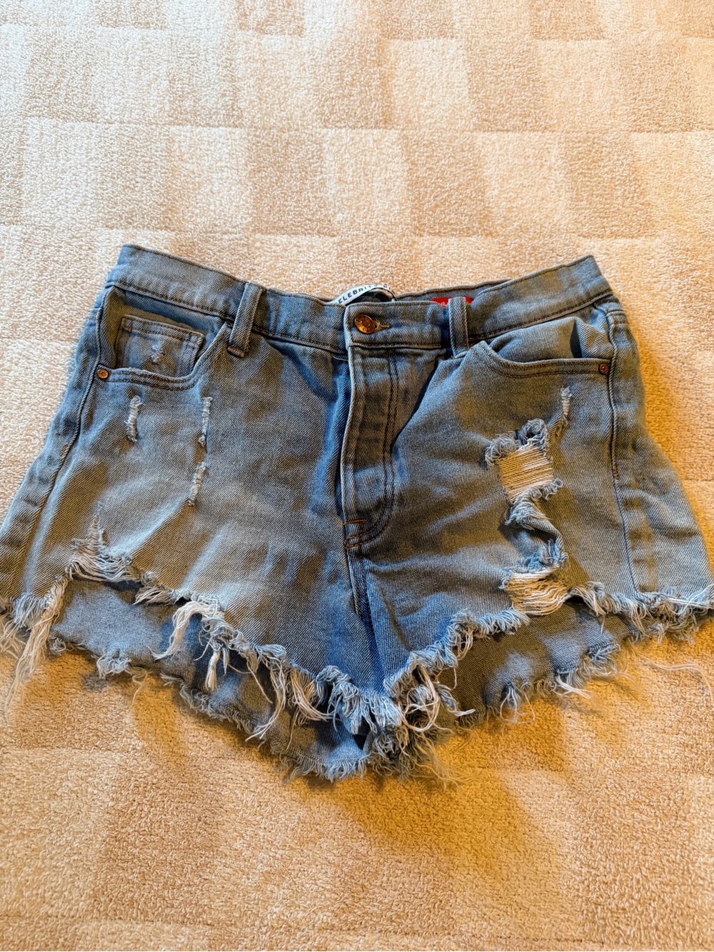 Celebrity Pink Frayed Light Blue Distressed Jean Shorts